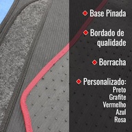 Tapete Automotivo Voyage G1 a G8 Rosa 3 Peças Borracha e Carpete Personalizado - imagem 4
