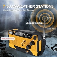 Rádio de Emergência Manivela NOAA 7400mAh: Energia Solar, AM/FM e Carregador 3 em 1 - imagem 4