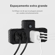 Extensão 3 Tomadas + 2 USB + 1 USB-C: Carregamento Rápido e Seguro - imagem 4