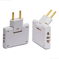 Adaptador de Tomada Articulado Universal Branco: 3 Saídas Bivolt 10A com Pinos de Latão - imagem 3