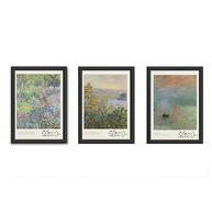 Kit 3 Quadros Claude Monet 18x24 cm - Moldura em Madeira com Vidro - Coleção Exclusiva Impressionista - imagem 3