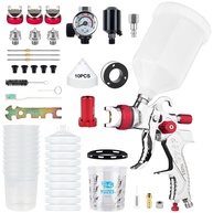 YUZES Kit Pistola de Pulverização HVLP com Copos Descartáveis - 3 Bocais | Pintura Profissional para Carros e Móveis - imagem 1
