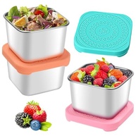 Conjunto de 3 Recipientes de Aço Inoxidável com Tampa de Silicone - 170g | Armazenamento à Prova de Vazamento e Empilhável - imagem 2