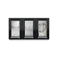 Armário Aéreo de Cozinha com 3 Portas de Vidro Luce 2018 - Itatiaia Branco/Preto - imagem 2