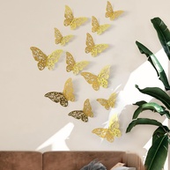 72 Peças de Decoração de Borboleta Dourada 3D - 3 Estilos e Tamanhos para Festas e Decorações Especiais - imagem 1