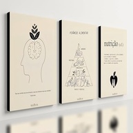 Kit 3 Quadros Decorativos Nutrição - Design Profissional para Consultórios de Nutricionistas - imagem 2