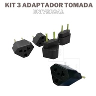 Kit 3 Adaptadores de Tomada Universal 10A/20A 2 Polos - Padrão Brasileiro e Americano (Preto) - imagem 3