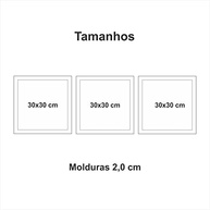 Quadros Decorativos Amor Família - 3 Peças 30x30cm em MDF Preto - imagem 3