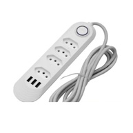 Extensão Elétrica 2m com 3 Tomadas, 3 USB e Botão Liga/Desliga - Organize e Carregue Tudo! - imagem 2