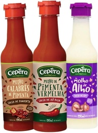 Molho de Pim Vermelha, Pim Calabresa e Alho - Kit 3 de cada - imagem 1