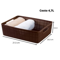 Kit 3 Cestos Organizadores Rattan Multiuso - Design Elegante e Prático - imagem 5