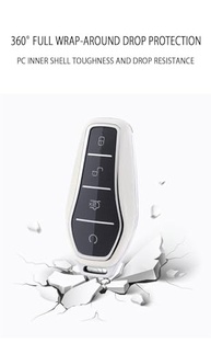 Capa de Chaveiro Premium para BYD Atto 3, Han EV, Dolphin: Proteção e Estilo em Couro (Branco) - imagem 4