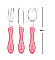 Kit Talher 3 Peças Estrelinha Rosa - BUBA Anatômico em Aço Inoxidável - imagem 3