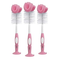 Dr. Brown's Escova de Limpeza Reutilizável com Suporte Ventosa - Rosa, Pacote com 3 - imagem 2