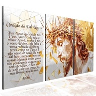Kit 3 Quadros Decorativos com Tema Espiritual - Jesus e Oração para Sala, Quarto ou Escritório - imagem 2