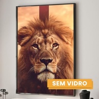 Quadro Decorativo Religioso Leão e Cruz - 3 Telas com Mensagem Inspiradora (60x90cm) - imagem 5