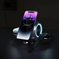 Carregador Wireless 3 em 1: Base Desk com LED - imagem 2