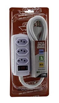 Force Line Filtro de Linha 3 Tomadas 1,5m 20A Branco: Proteção e Praticidade para Seus Dispositivos - imagem 3