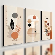 Kit 3 Quadros Decorativos Arte Moderna - Estilo Luxo e Boho para Sala e Casa - imagem 2
