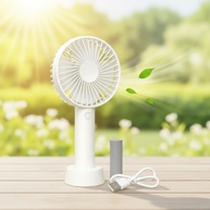 Mini Ventilador Portátil Recarregável 3 Velocidades - USB Silencioso para Maquiagem e Uso Diário - imagem 1