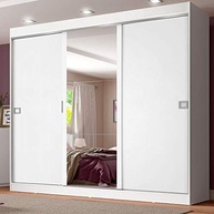 Guarda-Roupa Casal Napoli 3 Portas de Correr com Espelho - Design Moderno e Espaçoso - imagem 2