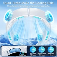 Ventilador de Pescoço OLV 6000mAh - 4 Motores Turbina, 3 Velocidades, 360°, Ultra Silencioso - imagem 5