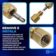 Extrator Válvula Schrader Universal HSV-3: Reparo Rápido Sem Perder Gás Refrigerante - imagem 4