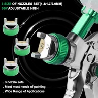 Pistola de Pulverização HVLP com 10 Copos Descartáveis 600ml + 3 Bicos 1,4/1,7/2,0mm - Kit Completo para Pintura Automotiva e DIY - imagem 4