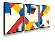 Kit 3 Quadros Abstrato Geométrico Triângulo em Listra - Decore sua Casa com Estilo Moderno (43x32cm, Preto) - imagem 5