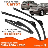 Kit 3 Palhetas Limpador Para-brisa Silicone Celta 2004-2016 - Visão Clara e Segura - imagem 4