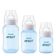 Kit Avent Classic+ 3 Mamadeiras Azul 125ml, 260ml e 330ml - Sistema Anticólicas com Prova Real - imagem 1