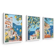 Kit 3 Quadros Decorativos 18x24 cm - Tema Tropical com Gato, Limão e Mulher | Moldura em Madeira com Vidro - imagem 4