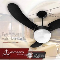 Ventilador de Teto New Montana 3 Pás Laqueadas Preto 127V - Moderno e Silencioso - imagem 4