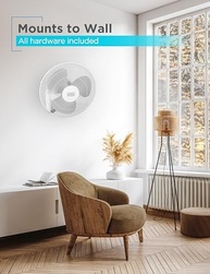 Ventilador de Parede Oscilante BLACK+DECKER 16" com Controle Remoto, 3 Velocidades e Timer - imagem 4