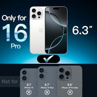 JETech Película de Vidro iPhone 16 Pro 6.3" 3 Unidades: Proteção HD Transparente e Instalação Fácil - imagem 3