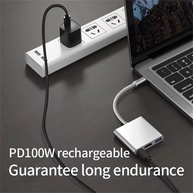 Hub USB-C 3 em 1: Conecte, Carregue e Veja em 4K! - imagem 2