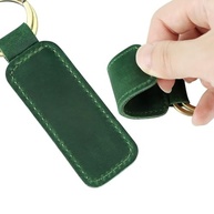 QWORK Chaveiro de couro para carro, verde, 3 peças, porta-chaves universal para homens e mulheres, antiperda, versátil, textura macia com clipe mosquetão, presente perfeito para todas as ocasiões - imagem 5