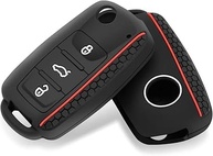 Capa Chave Canivete VW Up, Jetta, Fox, Gol, Voyage (3 Botões) - Vermelho e Preto - imagem 4