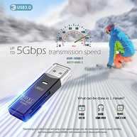 Leitor de cartão SD USB 3.0 para PC, adaptador micro SD para USB, leitor de cartão para câmera, leitor de cartão de memória, leitor de cartão Wansurs para laptop (1 unidade USB 3.0) - imagem 4