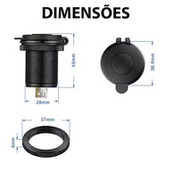 Carregador USB Turbo QC 3.0 e PD 18W para Veículos - 2 Saídas + Acendedor Azul - imagem 5