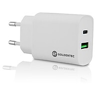 Carregador Rápido Goldentec 20W: USB-C + USB 3.0 - imagem 2