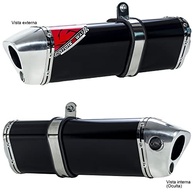 Escape Coyote TRS 2 WAY Alumínio para XRE 300: Potência e Estilo em Preto/Cromado - imagem 3