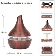 Difusor de Aromas Ultrassônico 300ml com LED 7 Cores - Umidificador e Purificador de Ar com Design Moderno - imagem 3