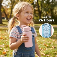 Garrafa de Água Infantil Isolada 340ml com Canudo - Aço Inox 304, Sem BPA, à Prova de Vazamento - imagem 3