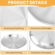Conjunto de 6 Pratos de Aço Inoxidável 304 - 20cm | Resistentes, Seguros e Reutilizáveis para Crianças e Família - imagem 5