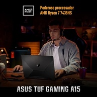 Notebook ASUS TUF Gaming A15, RTX 3050, AMD RYZEN 7, 16 GB, 512 GB SSD, W11 Home, Tela 15.6'' FHD, Graphite Black - FA506NCR-HN088W - imagem 2