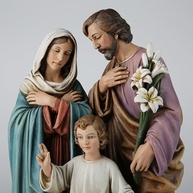 Estátua da Sagrada Família Católica 30cm - Jesus Jovem com José e Maria | Escultura Renascentista Feita à Mão por Buildclassic - imagem 5