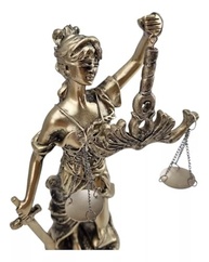 Estátua Decorativa Dama da Justiça Themis em Bronze Dourado - 30cm - Símbolo de Equidade e Autoridade - imagem 4