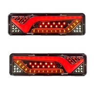 Par de Lanternas Traseiras LED 30cm: Segurança Total com Seta Sequencial e Alta Visibilidade para Caminhões e Reboques - imagem 1