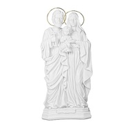 Imagem da Sagrada Família em Mármore Maciço 30cm com Auréola Dourada - Decoração Religiosa Elegante - imagem 3